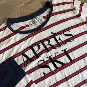 Abercrombie & Fitch Women's Medium Apres Ski Striped Long Sleeve T-Shirt Tee